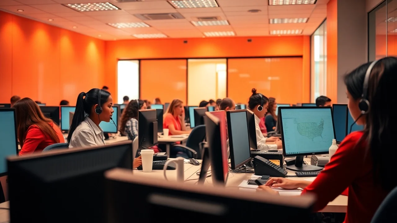 Experienced agents efficiently managing calls in Tijuana call centers with state-of-the-art technology.