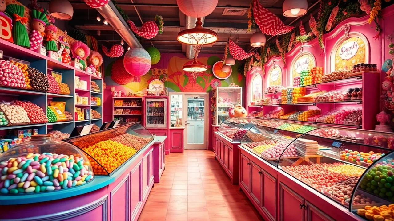 Visit the candy store near me for a delightful selection of colorful candies displayed in an inviting atmosphere.