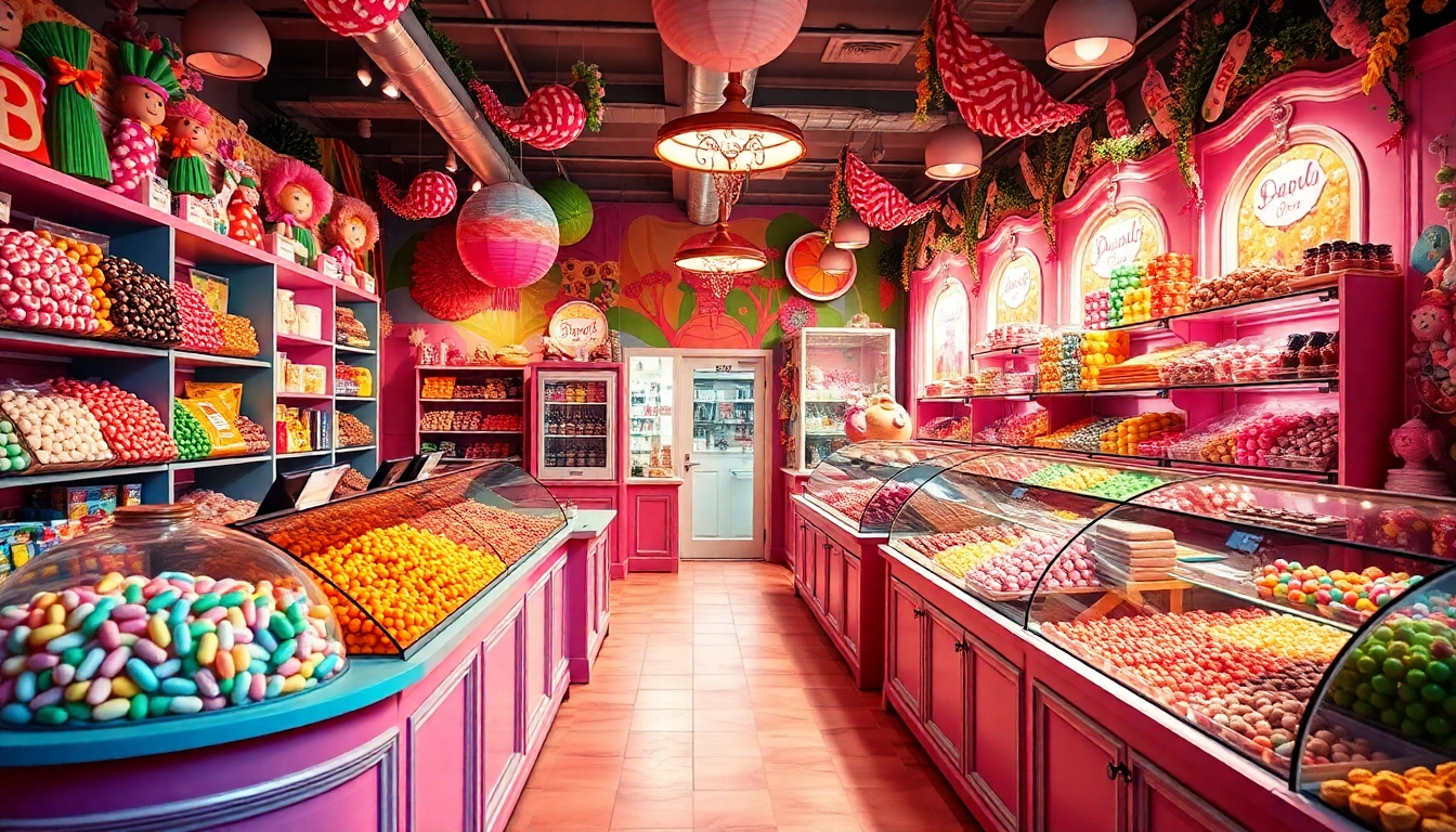 Visit the candy store near me for a delightful selection of colorful candies displayed in an inviting atmosphere.