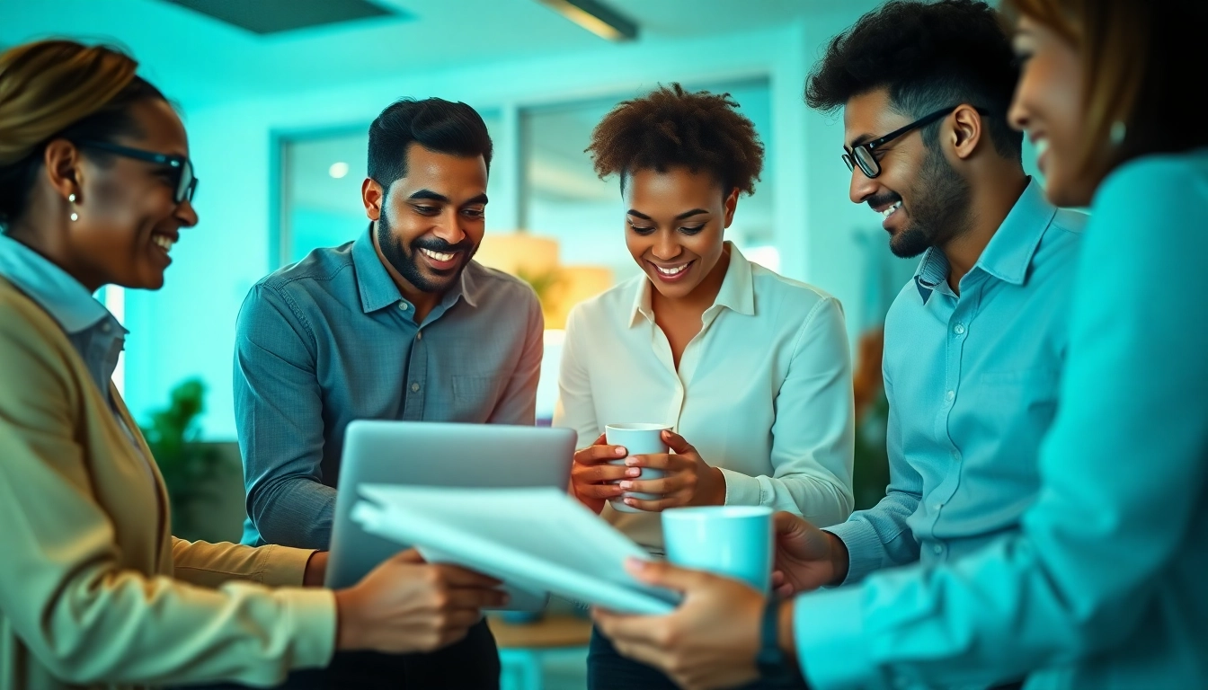 Illustration of mortgage brokers discussing the mortgage process for brokers with documents in a collaborative setting.