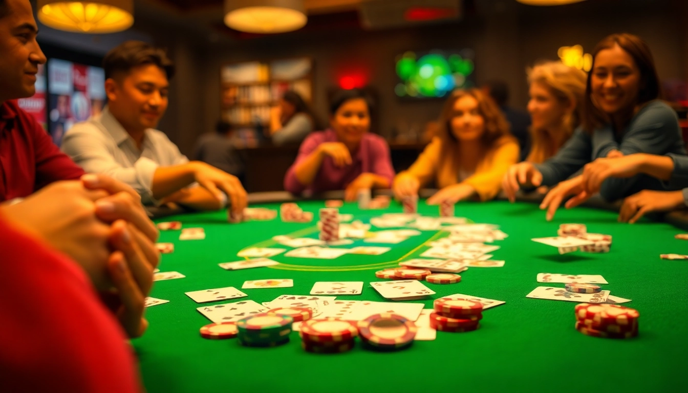 Engage in a thrilling rummy wealth game, featuring vibrant cards and excited players around a colorful game table.