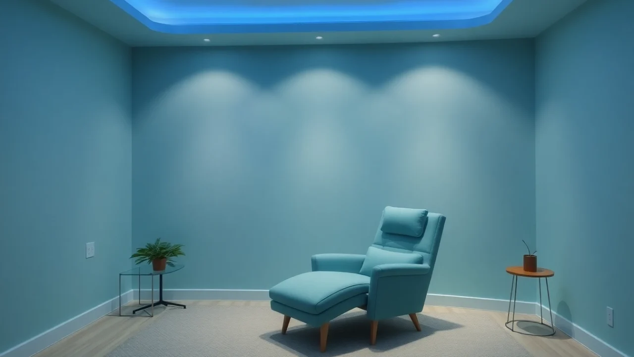 Experience hypnotherapy for anxiety in a calming therapy room with a cozy recliner.