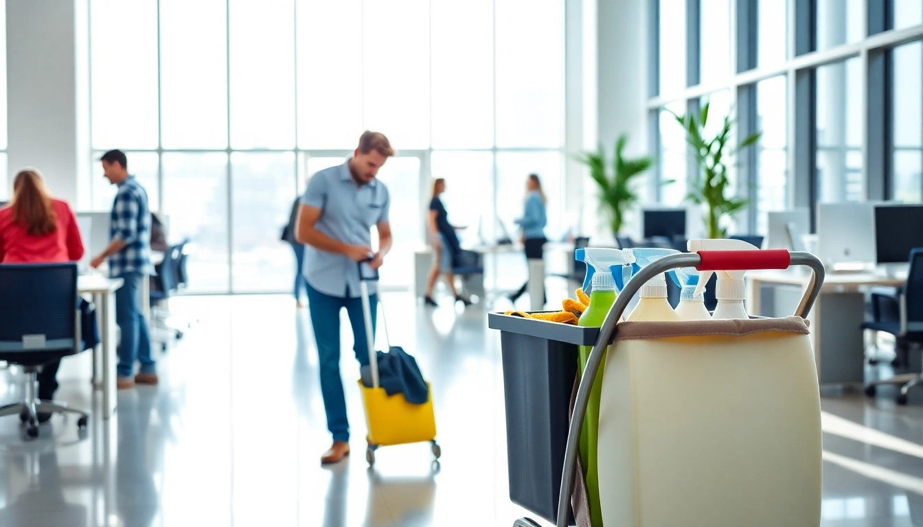 Jacksonville commercial cleaning professional ensuring a spotless office space with attention to detail.