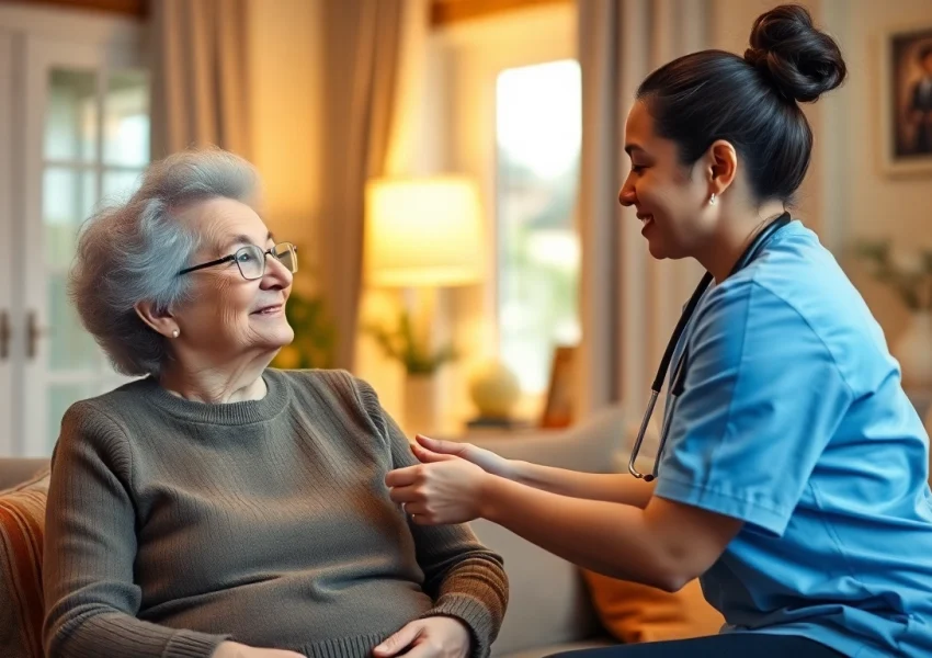 Homecare scene showcasing the Most trusted Homecare agency providing compassionate support to an elderly client.