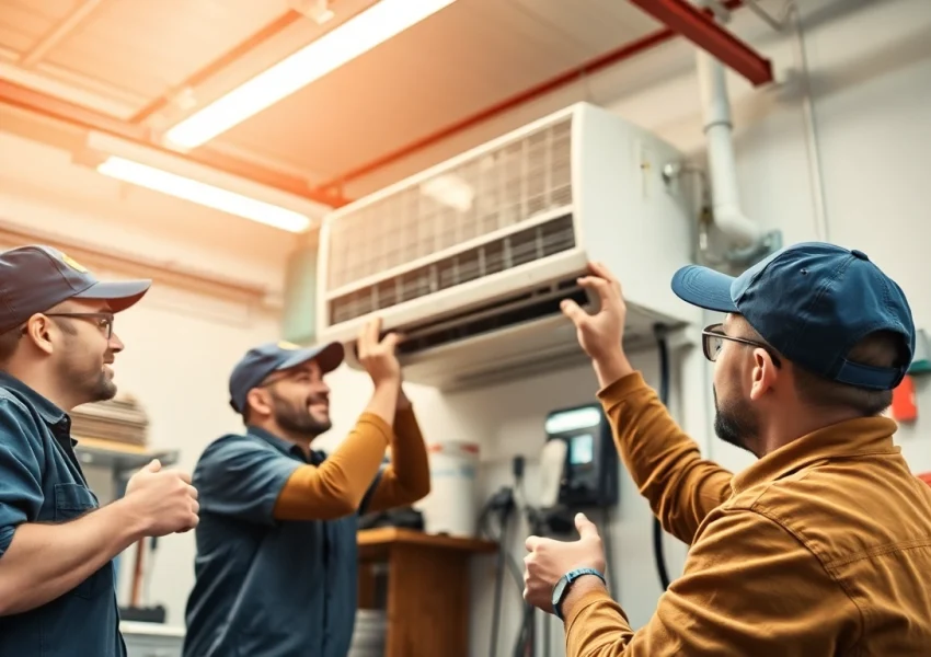 HVAC technicians performing efficient air conditioning repair in Fort Worth.