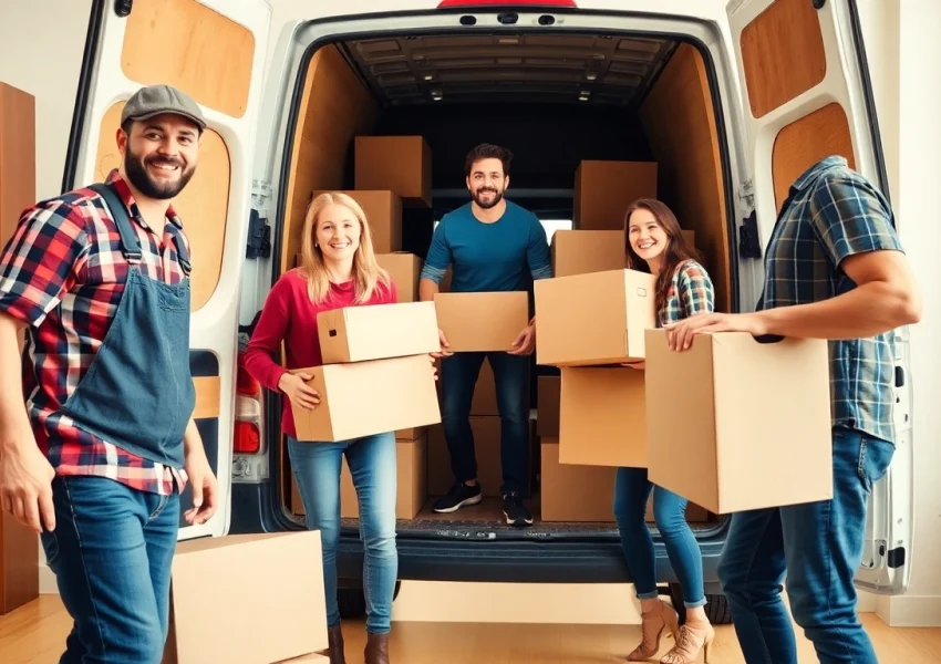 Efficient Bradford removal service loading boxes during a house clearance for a smooth move.