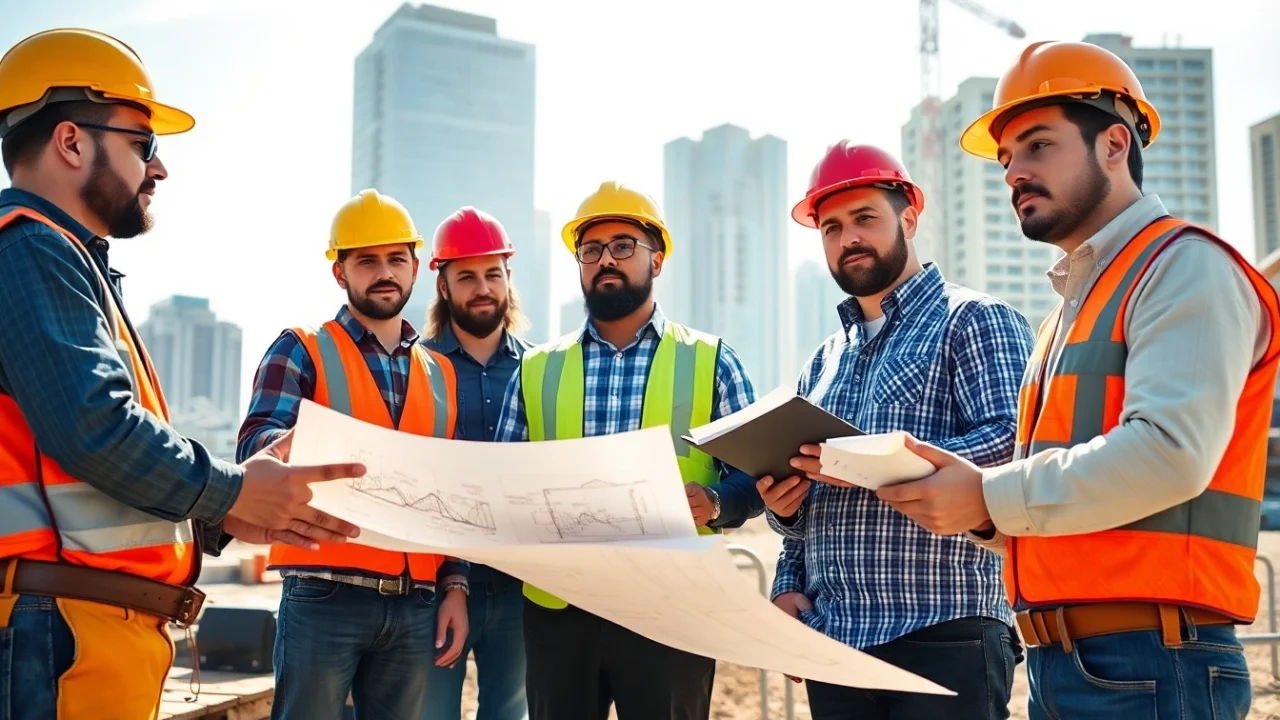 Contractors representing the southern california contractors association collaborating on a construction project.