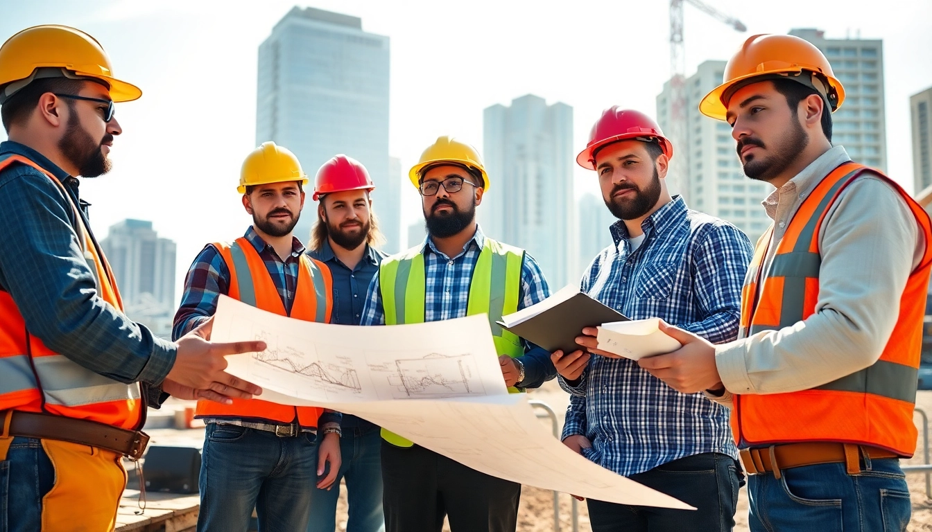 Contractors representing the southern california contractors association collaborating on a construction project.