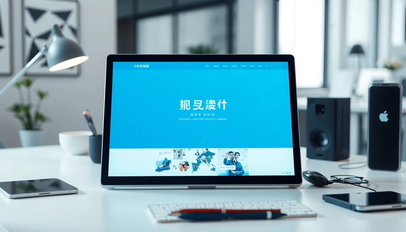 Explore the dynamic features of 纸飞机官网 on a sleek digital device in a modern workspace.