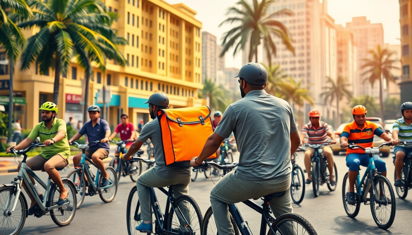 Riders delivering orders in Lagos using popular delivery apps in Lagos, showcasing urban energy and vibrancy.