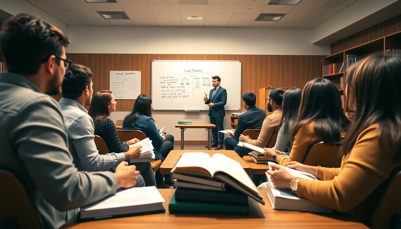 Students actively participating in a discussion about law at San Luis Obispo College of Law.