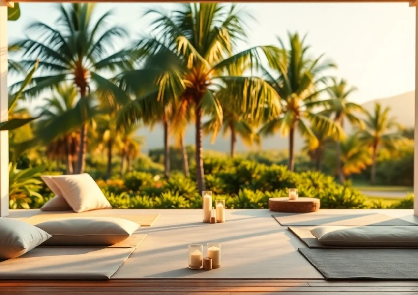 Experience a tranquil wellness retreat in Florida with inviting meditation spaces and lush surroundings.