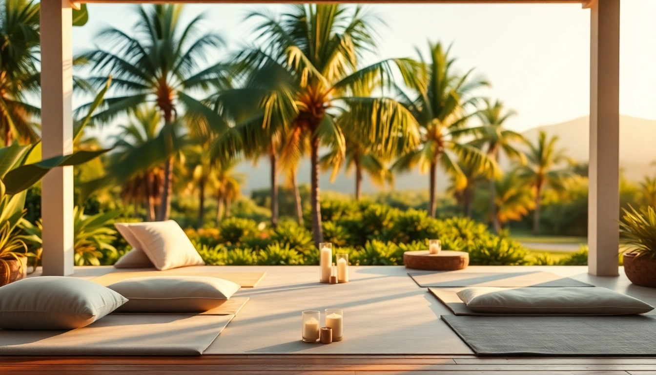 Experience a tranquil wellness retreat in Florida with inviting meditation spaces and lush surroundings.