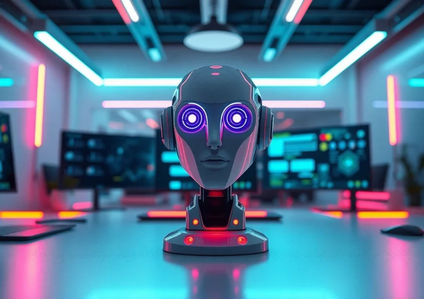 Engage with unfiltered ai in a vibrant workspace showcasing an advanced chatbot interface.