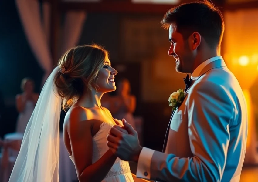 Wedding videographer in Ireland filming a couple's heartfelt moment on their wedding day.