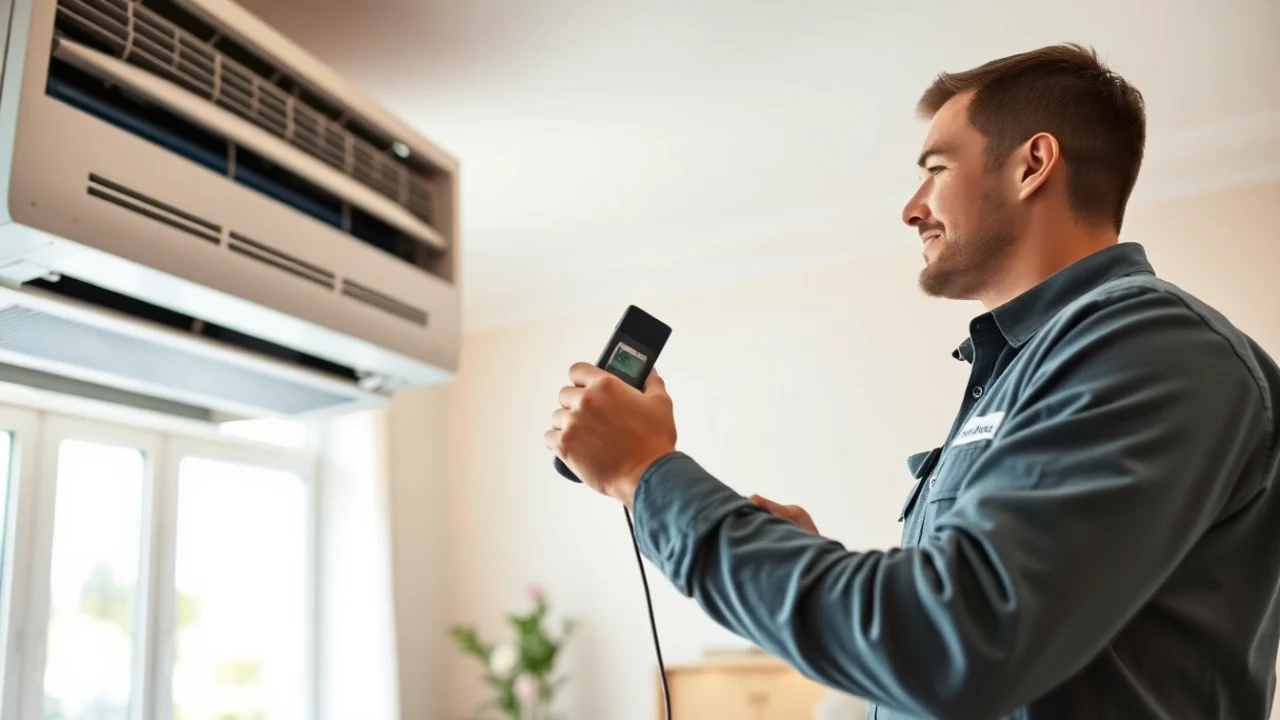 HVAC technician performing ac repair in Glendale AZ, showcasing professionalism and expertise.