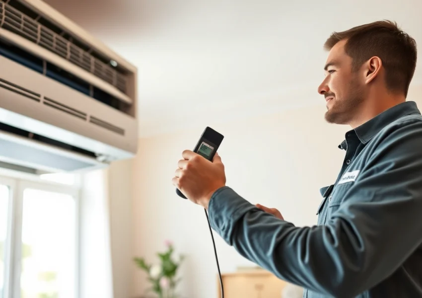 HVAC technician performing ac repair in Glendale AZ, showcasing professionalism and expertise.