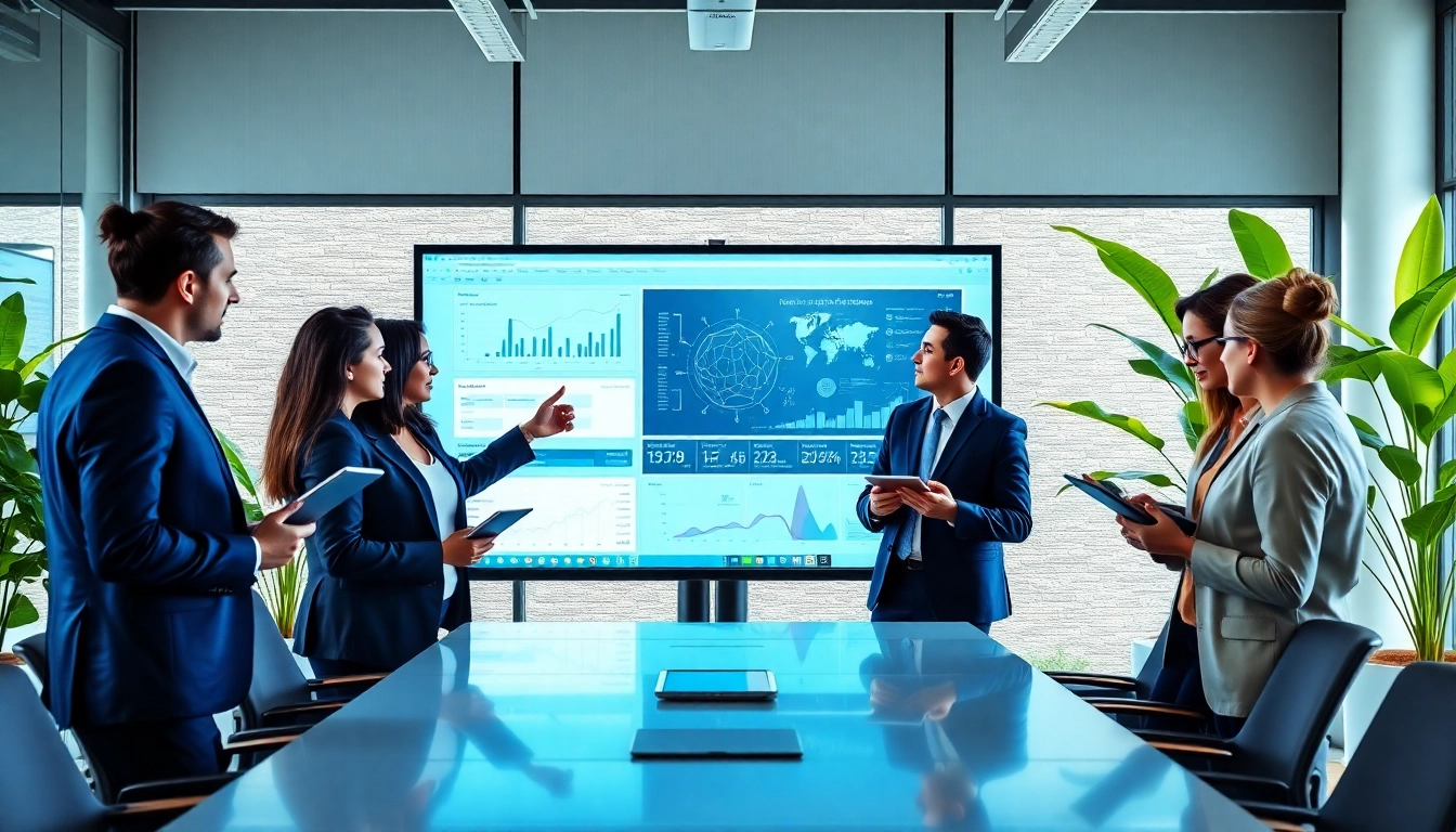 Team discussing an impactful ai presentation in a bright modern office environment.