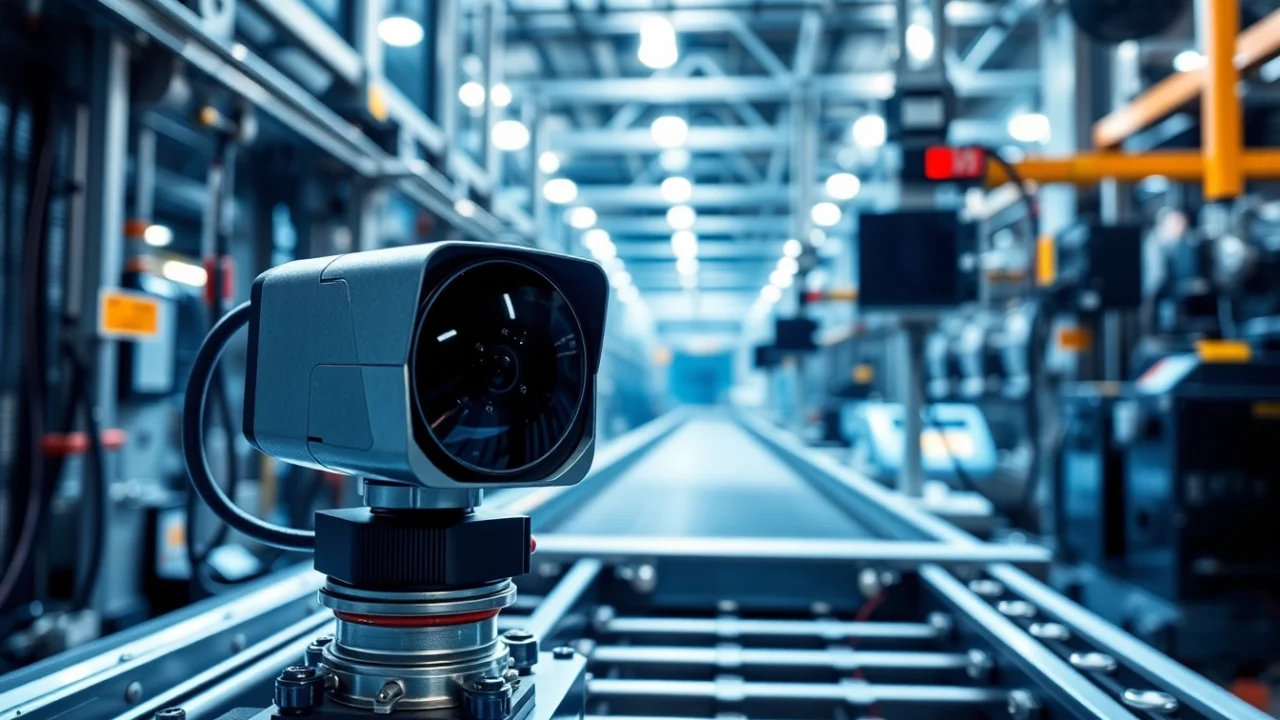 Capture of a machine vision setup demonstrating high-resolution imaging in an industrial environment.