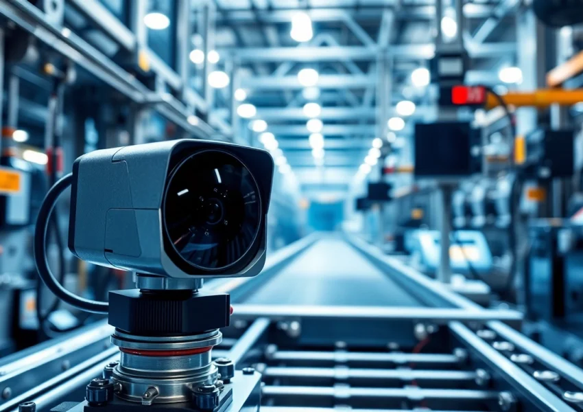 Capture of a machine vision setup demonstrating high-resolution imaging in an industrial environment.