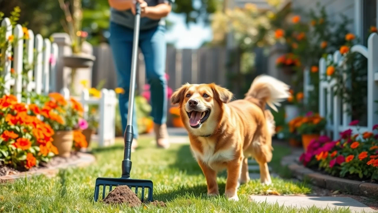 Clean up dog poop effectively while enjoying a tidy backyard environment with your pet.