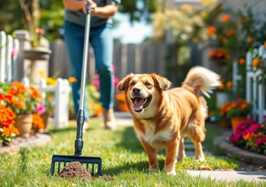 Clean up dog poop effectively while enjoying a tidy backyard environment with your pet.