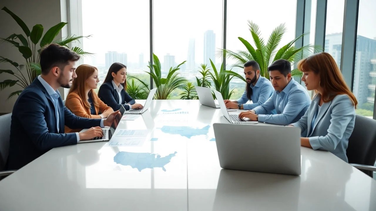 Menganalisis data Macau dengan tim profesional di kantor modern.