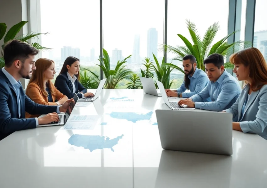 Menganalisis data Macau dengan tim profesional di kantor modern.