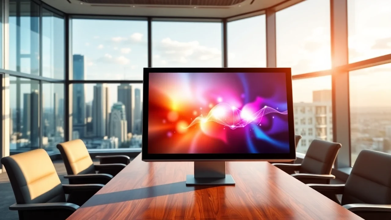 Showcase of an Interactive Touch Panel in a conference room, enhancing presentations and collaboration.