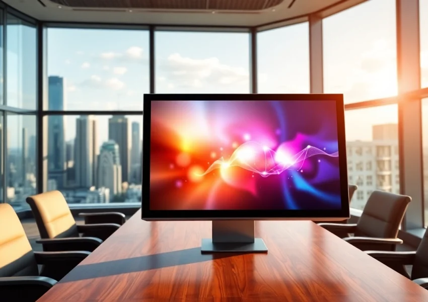 Showcase of an Interactive Touch Panel in a conference room, enhancing presentations and collaboration.