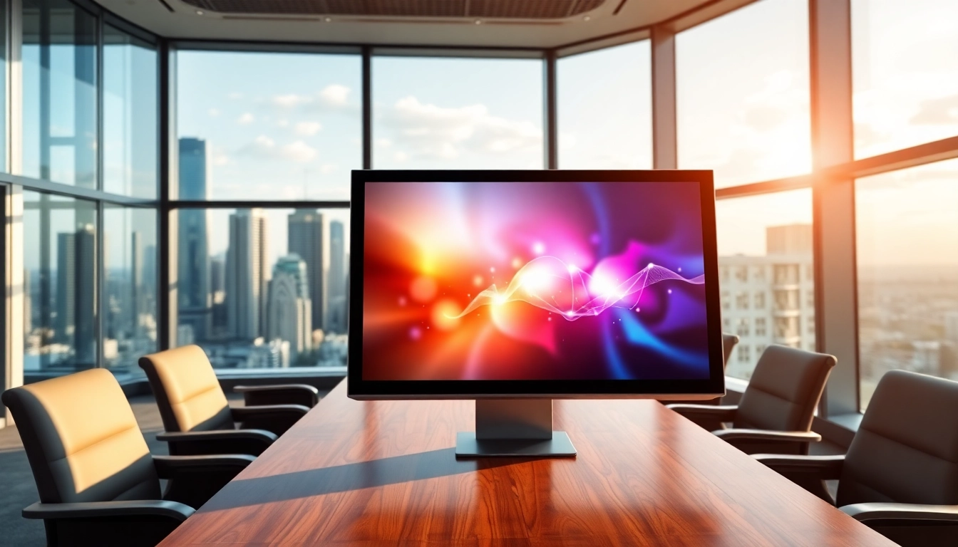 Showcase of an Interactive Touch Panel in a conference room, enhancing presentations and collaboration.