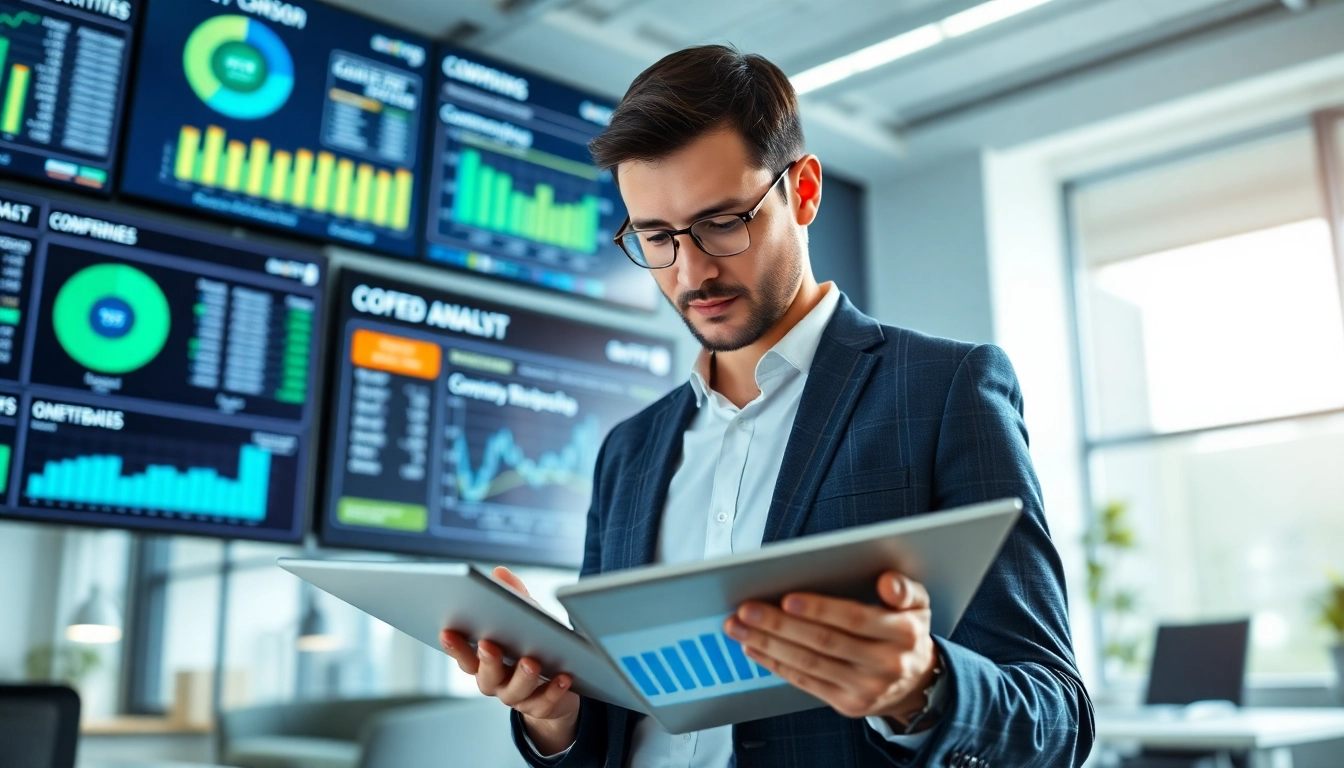 Analyze competitor pricing analysis with a professional business analyst reviewing data visuals.