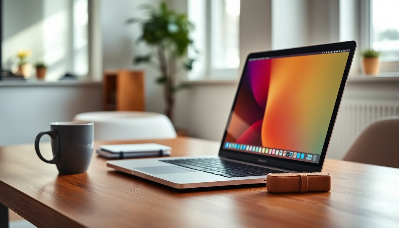 Αγοράστε refurbished laptop με μοναδικό σχεδιασμό σε φωτεινό γραφείο