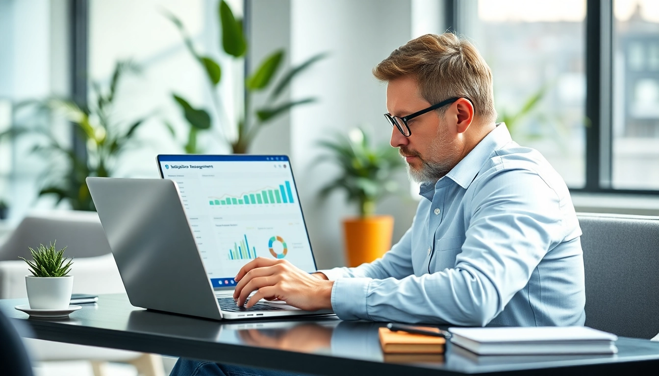 Engaging scene of a small business subscription management setup, showcasing a professional workspace.