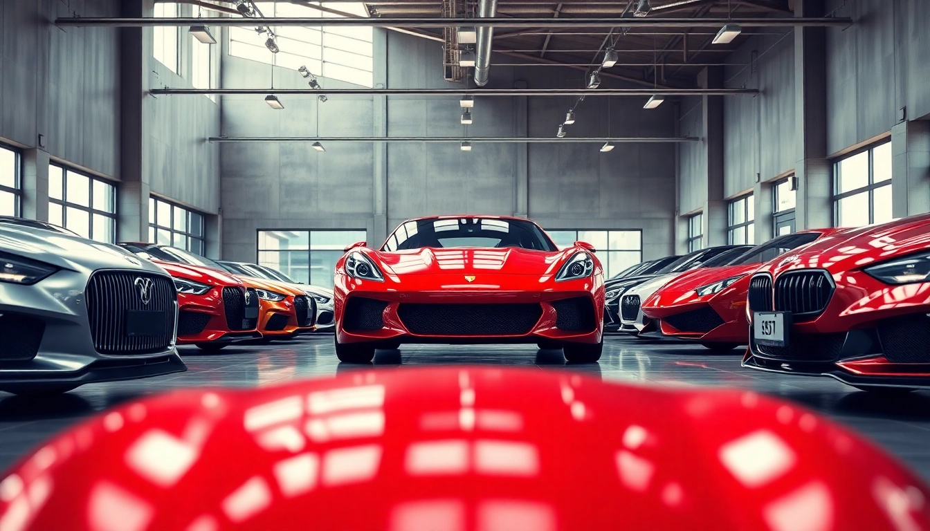 Showroom displaying the perfect car among luxury vehicles in an elegant setting.