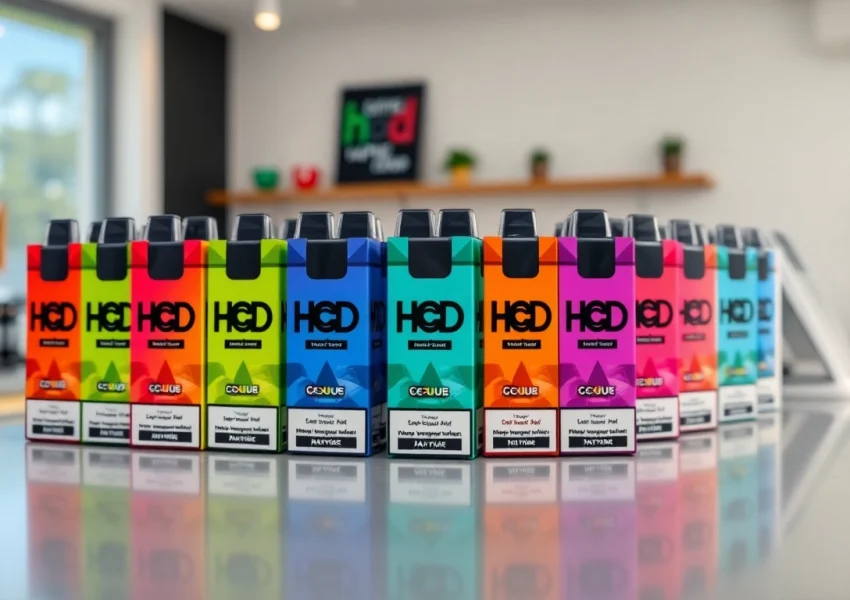 Hqd pods in various flavors beautifully arranged on a display