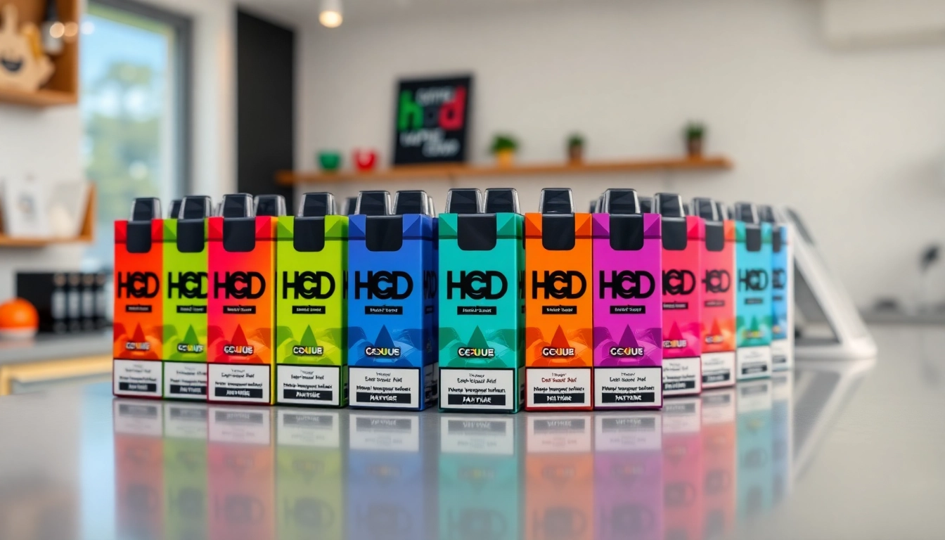 Hqd pods in various flavors beautifully arranged on a display