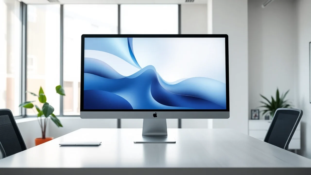 Buy Apple Pro Display with stunning visuals in a professional workspace setting.