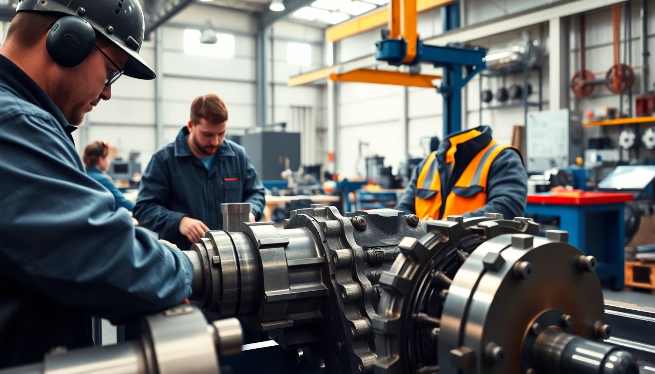 Engineers engaged in industrial fabrication in Edmonton, showcasing precision and teamwork.