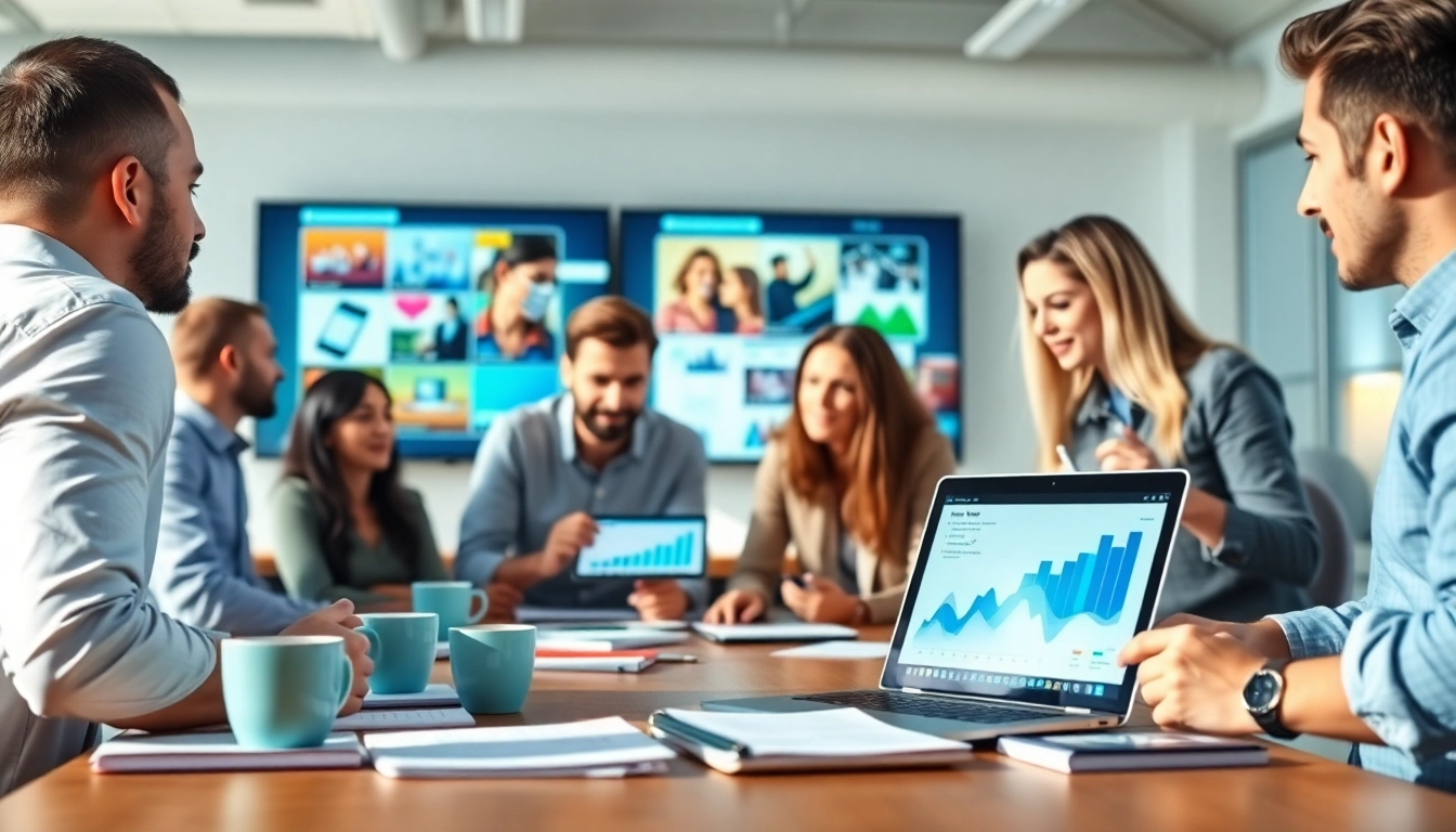 Enhance your digital marketing Edmonton strategy with a professional team collaborating actively.