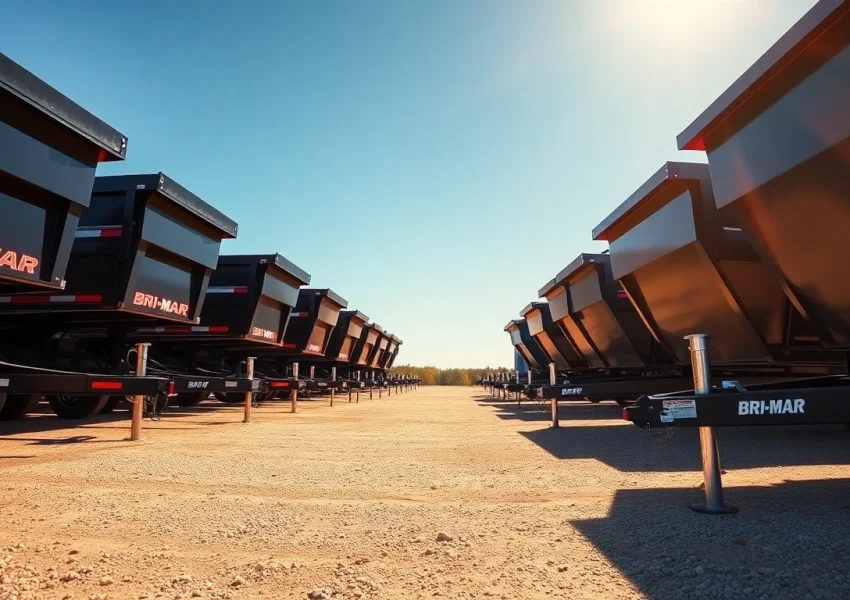 Find Bri-Mar trailers for sale near me showcasing various models in a vibrant outdoor setting.