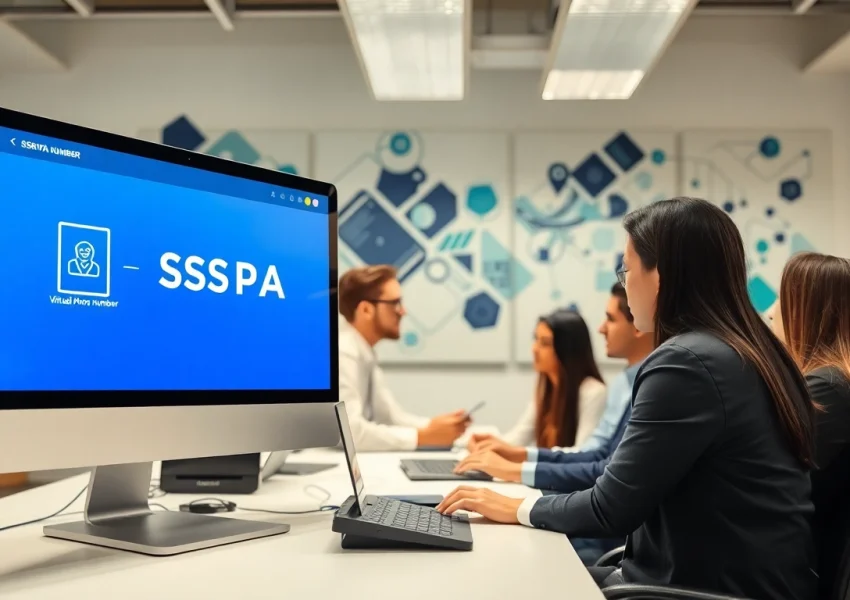 Utilizing smsvpa for seamless virtual phone number management in a modern office.