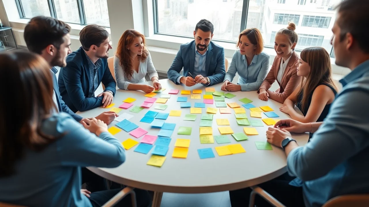 Loyalty Plans brainstorming session with diverse marketing team members engaged in discussion.