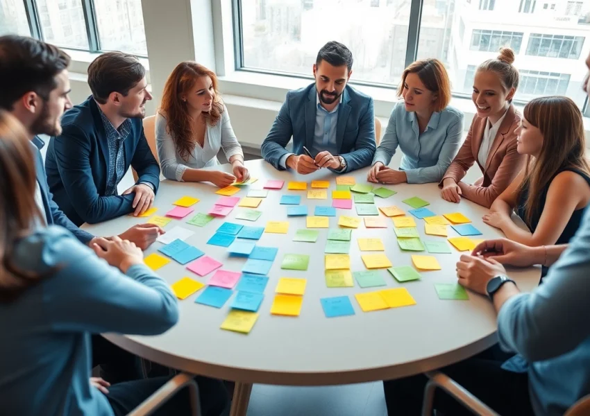 Loyalty Plans brainstorming session with diverse marketing team members engaged in discussion.
