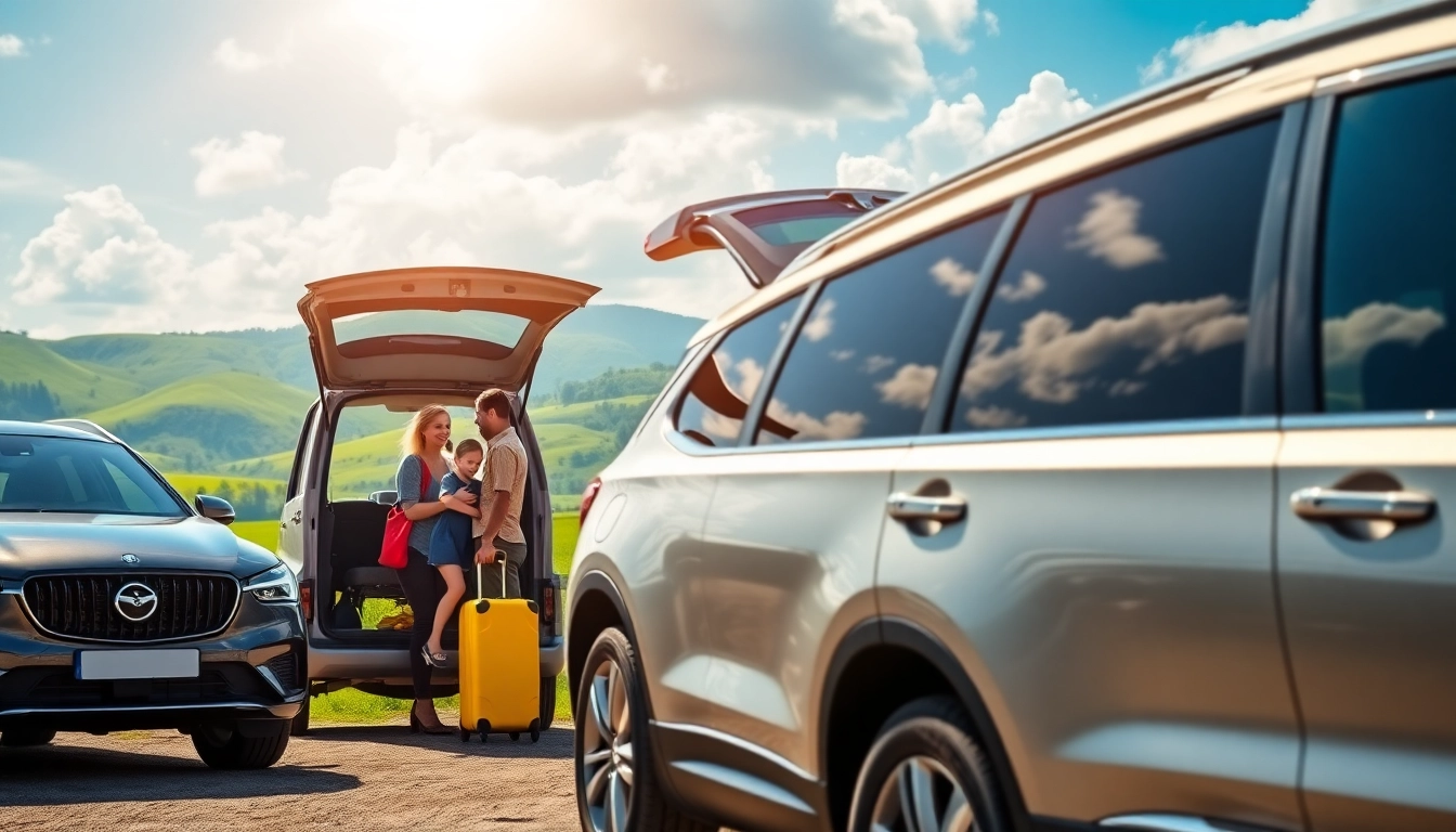 Enjoy reliable car rental in Uganda with a family embarking on an adventure in a stylish SUV.