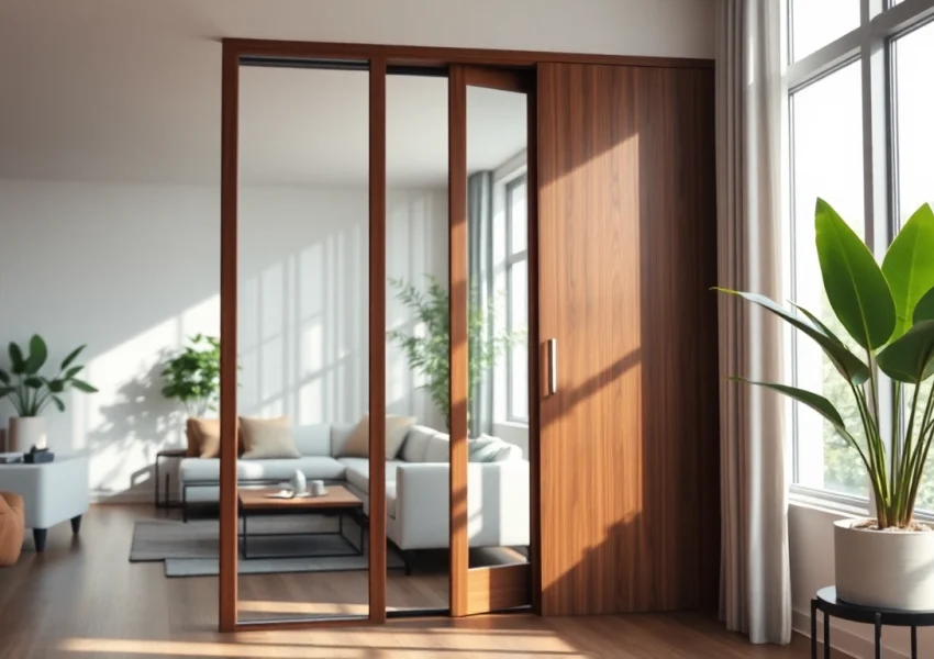 Transform your space with a sliding partition wall that blends style and functionality.