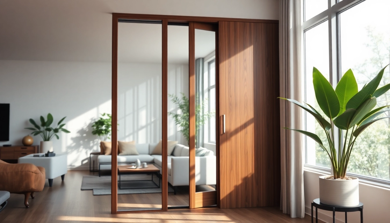 Transform your space with a sliding partition wall that blends style and functionality.