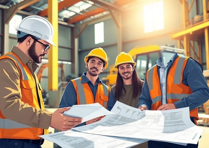 Analyze NVQ level 6 construction site management questions and answers pdf with a professional team at a construction site.