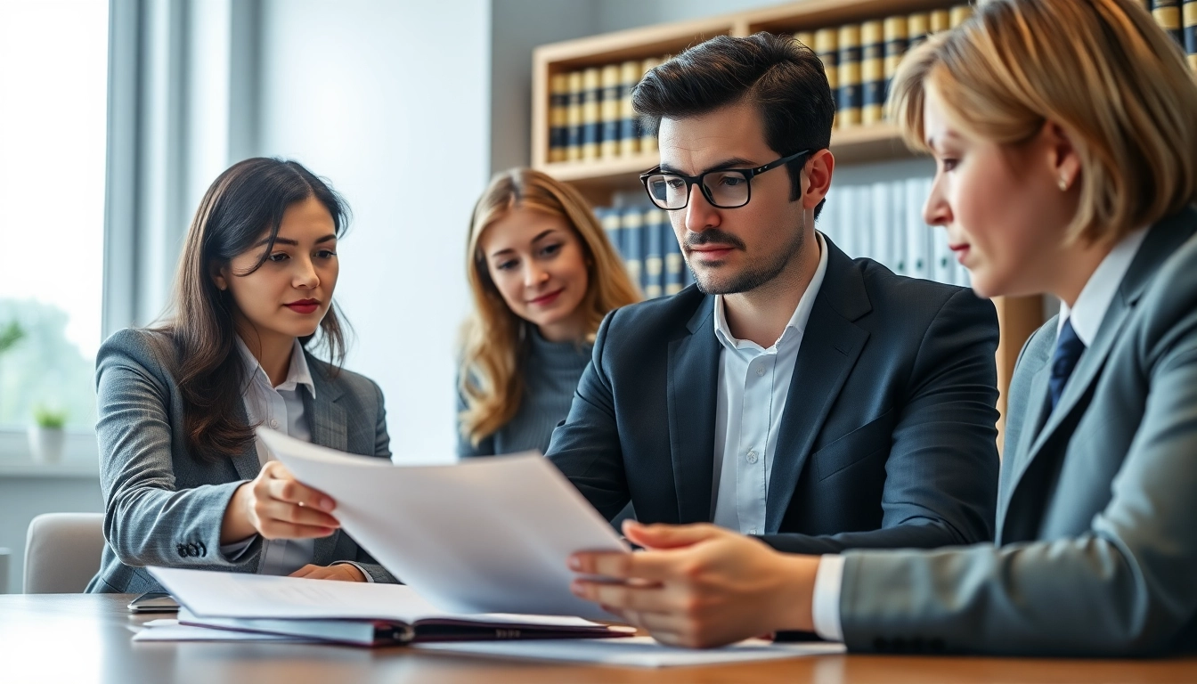 Engaging family lawyers Adelaide assisting clients in a professional office setup.