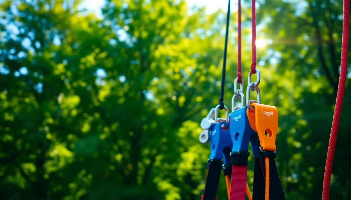 Showcasing ZIP WIRE KITS in a vibrant outdoor setting for adventure enthusiasts.